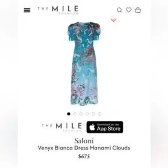 SALONI Blue Off-the-Shoulder Midi Dress for Weddings - Picture 9 of 9